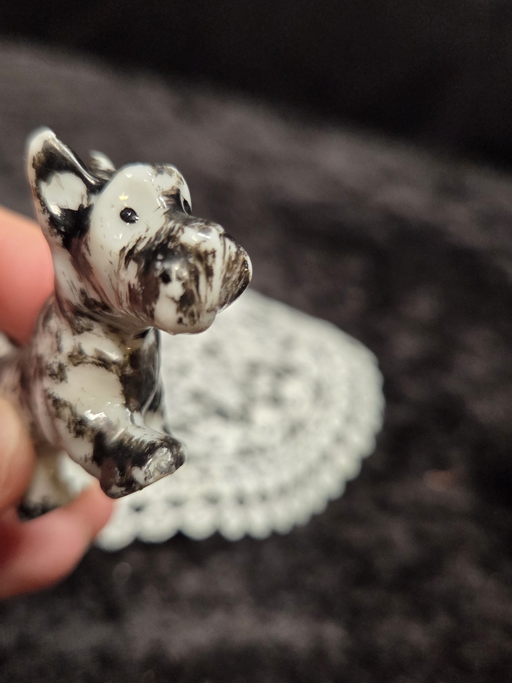 Antique Scotty Dog Figurine from Vintage Ceramic Estate Collection Made in Japan